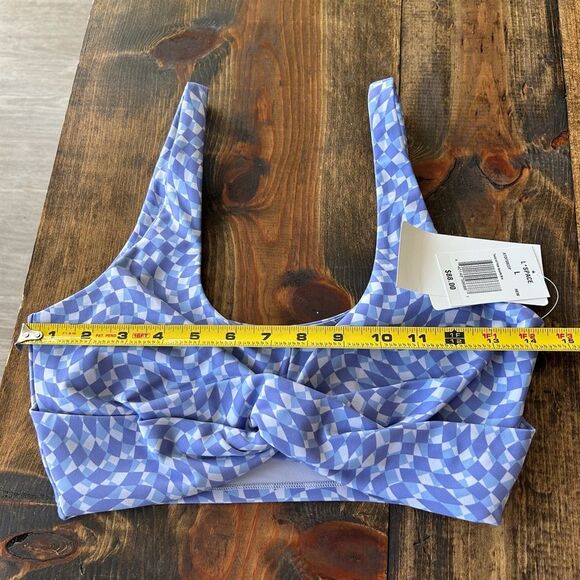 Revolve L*Space Womens L Twist Of Fate Sports Bra Purple Checkered Athletic Yoga - Picture 8 of 10
